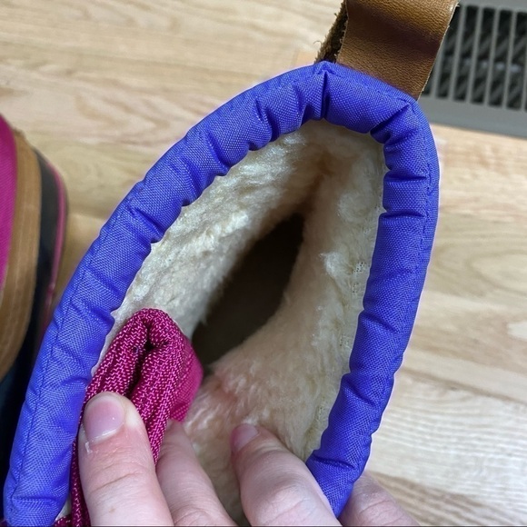 Lands End Duck Boots Pink Purple Leather 7 Women’s - Picture 7 of 9